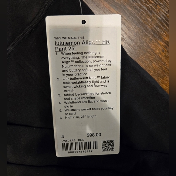 lululemon Align HR Pant 25" Size 4 New - Picture 2 of 2
